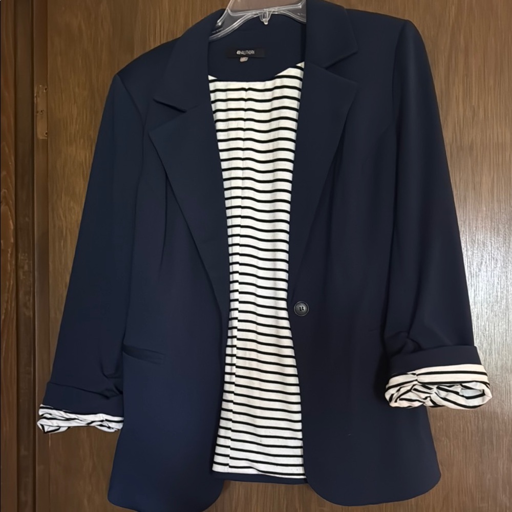 41 Hawthorn Blue Blazer Tailored Fit Notched Lapels